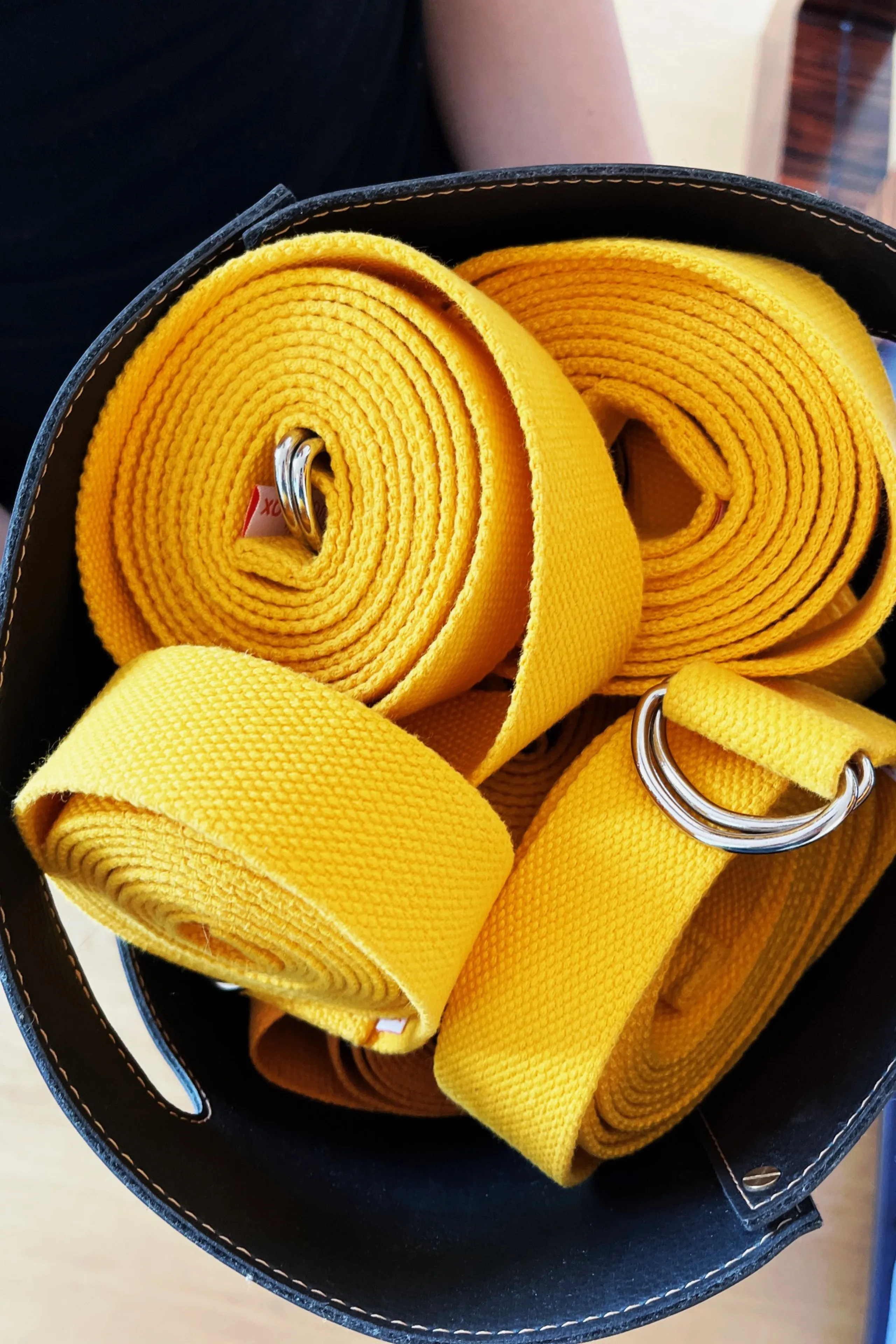 Calm yoga studio atmosphere
